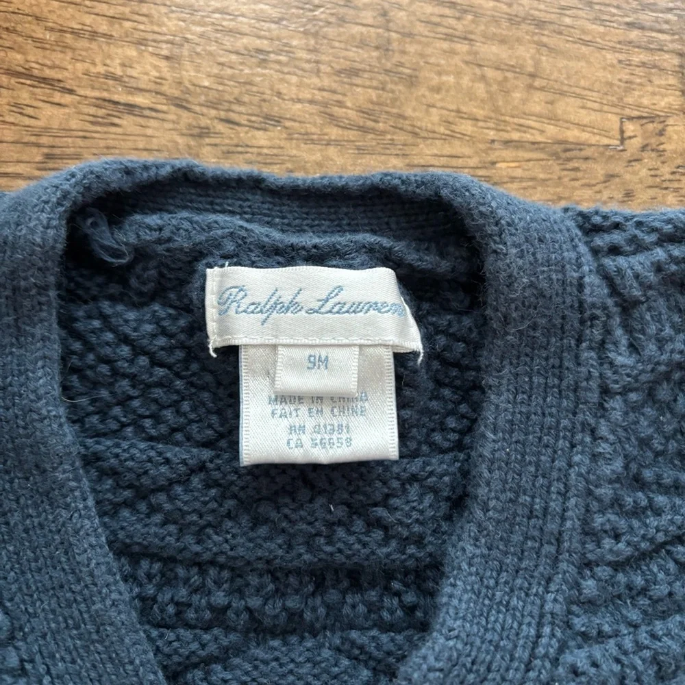 Ralph Lauren Navy Sweater size 9 months